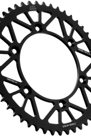 JT SPROCKETS - REAR RACELITE ALU 49T BLACK, 520 - Sprockets - Alu Beperkte Voorraad